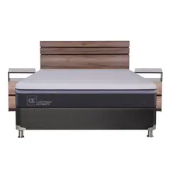 CIC - Box Spring Ortop Adva 2 Plazas + Respaldo + 2 Veladores