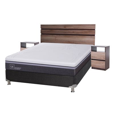 Imagen 2 del producto Box Spring Ortop Adva 2 Plazas + Respaldo + 2 Veladores