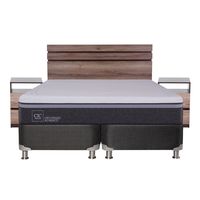 Box Spring Ortop Adva 2 Plazas + Respaldo + 2 Veladores
