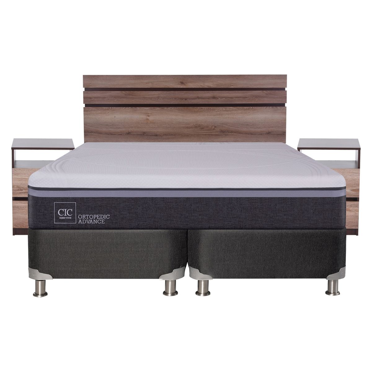 CIC - Box Spring Ortopedic Advance King + Muebles Ares Cic