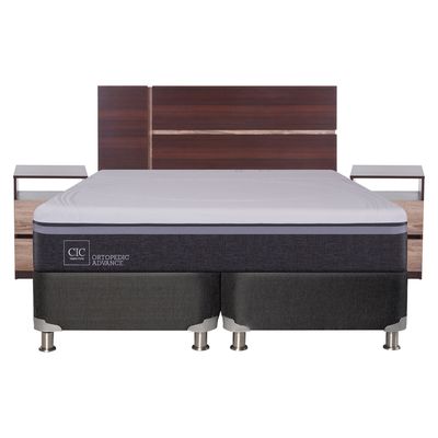 Imagen 2 del producto Box Spring Ortop Adva King + Respaldo + 2 Veladores