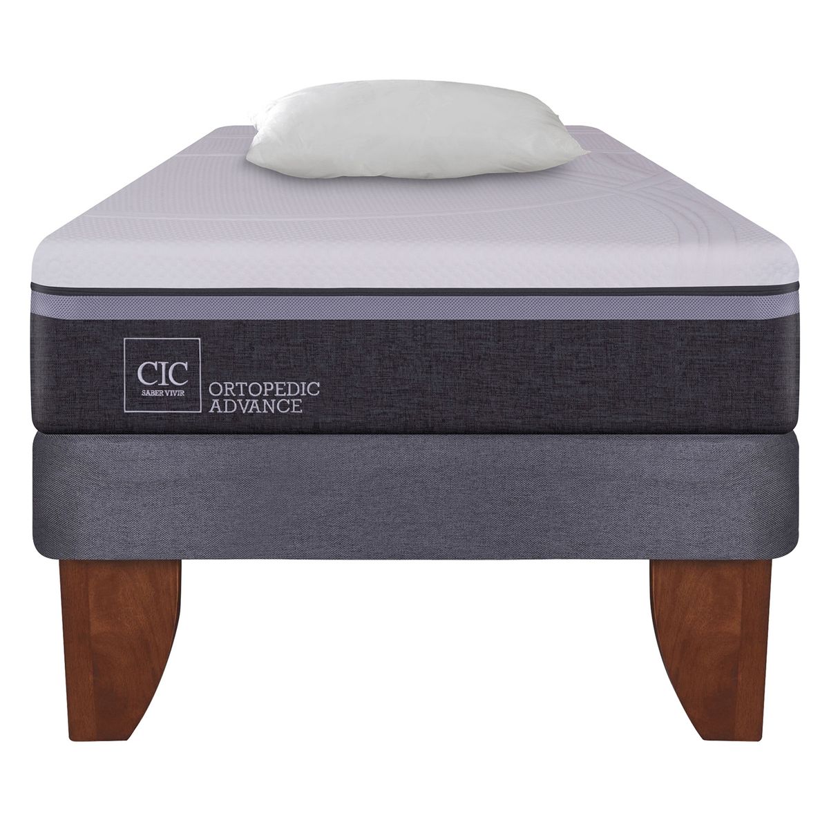 CIC - Cama Europea Ortopedic Advance 1.5 Plazas Base Normal 105X200 Cm + Almohadas Cic