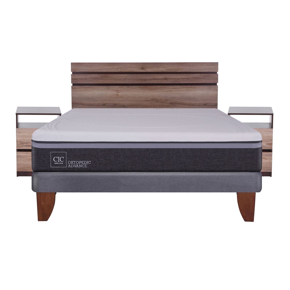 CIC - Cama Europea Ortopedic Advance 2 Plazas Base Normal 150X200 Cm + Muebles Ares Cic