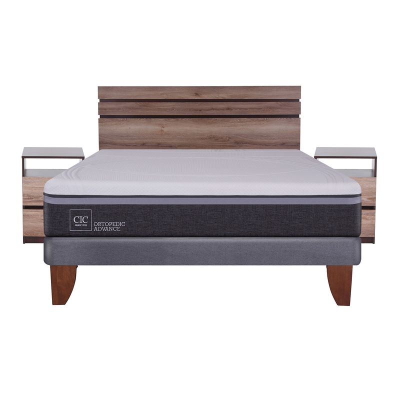 CIC - Cama Europea Ortopedic Advance 2 Plazas Base Normal 150X200 Cm + Muebles Ares Cic