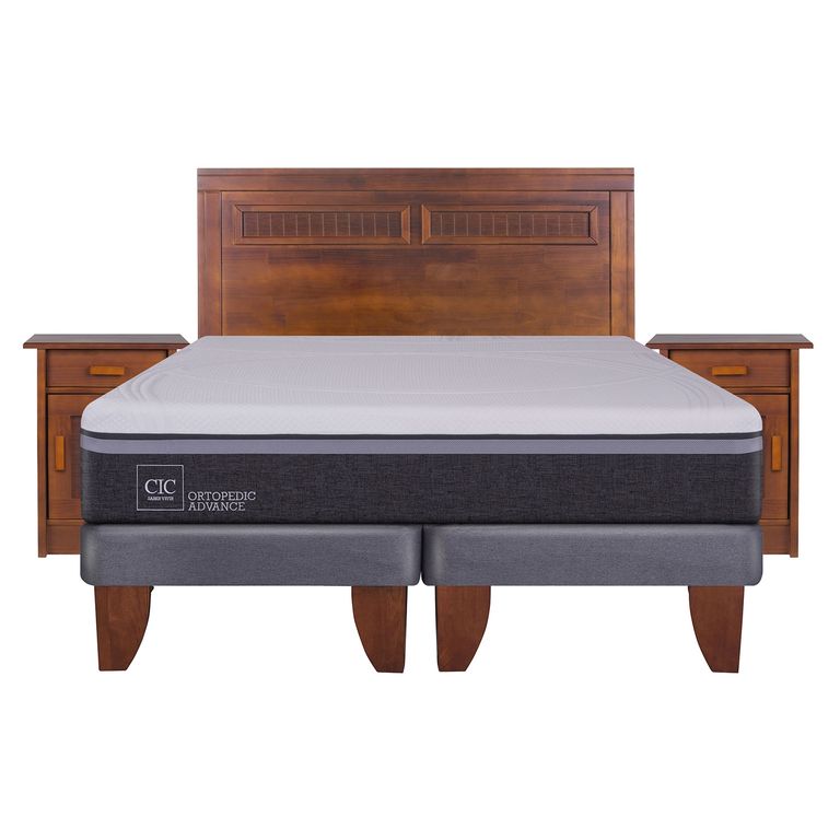 CIC Cama Europea Ortopedic Advance 2 Plazas Base Dividida 150X200 Cm + Muebles Milán