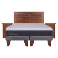 Cama Europea Ortopedic Advance 2 Plazas Base Dividida 150X200 Cm + Muebles Milán