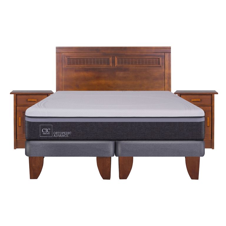 CIC Cama Europea Ortopedic Advance King Base Dividida 180X200 Cm + Muebles Milán