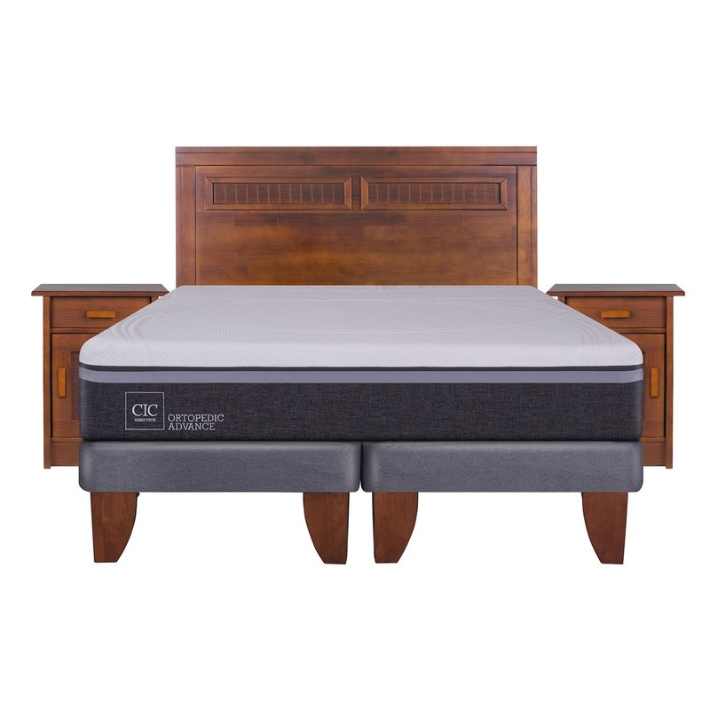 CIC - Cama Europea Ortopedic Advance King Base Dividida 180X200 Cm + Muebles Milán Cic