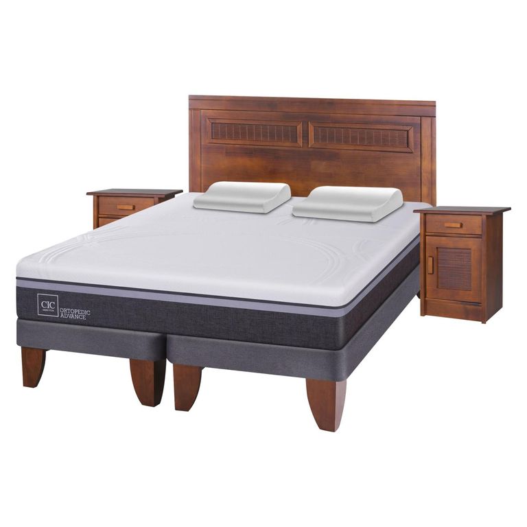 CIC Cama Europea Ortopedic Advance 2 Plazas Base Dividida Milán + Almohadas
