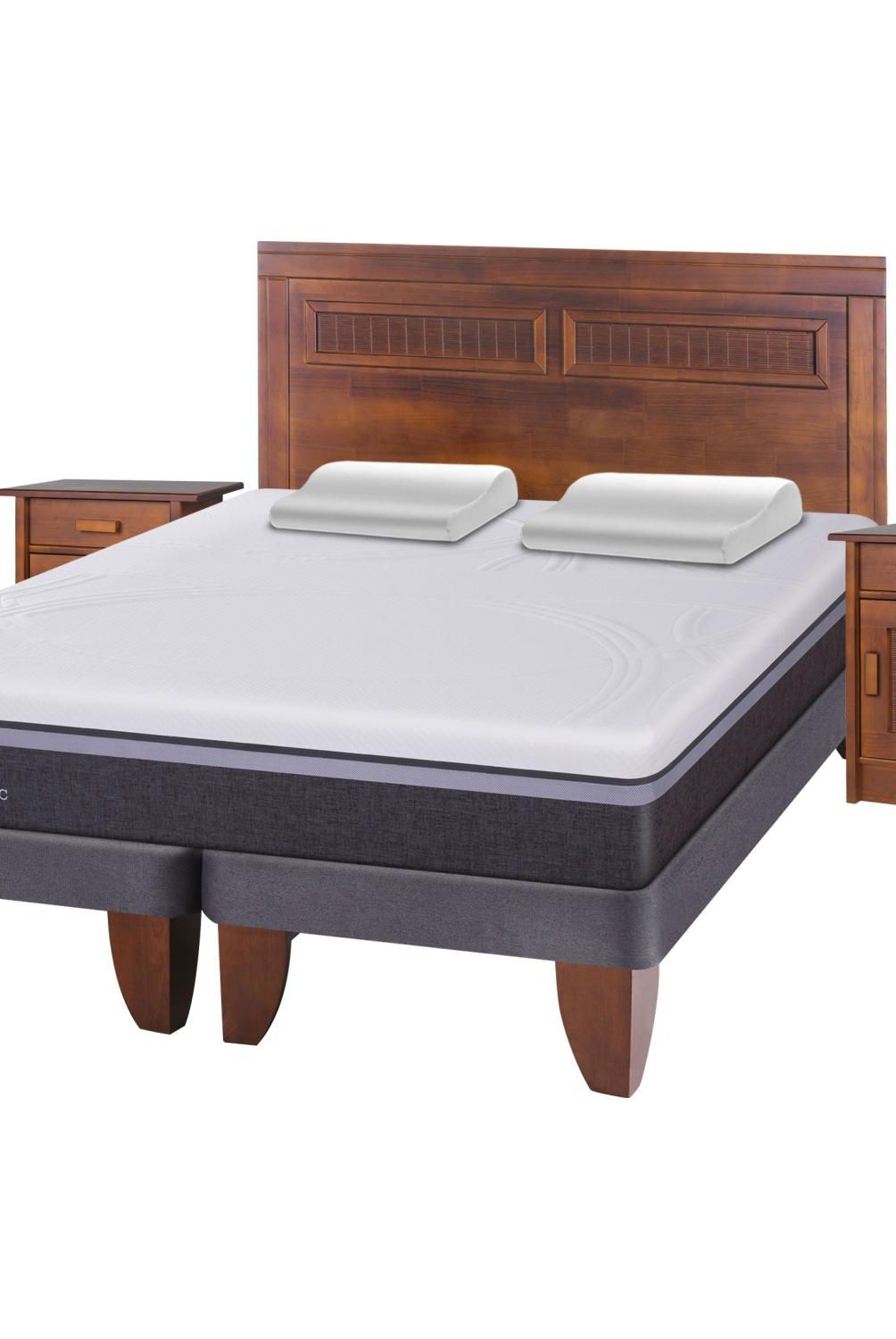 CIC - Cama Europea Ortopedic Advance 2 Plazas Base Dividida Milán + Almohadas   Cic