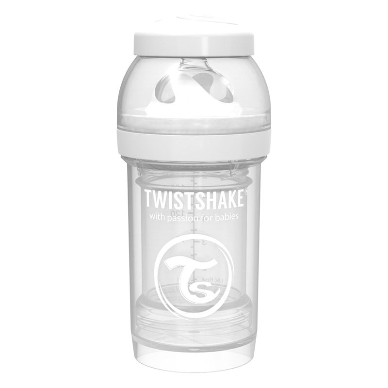 TWISTSHAKE - Mamadera Anti-Colico 180 Ml Blanco Twistshake
