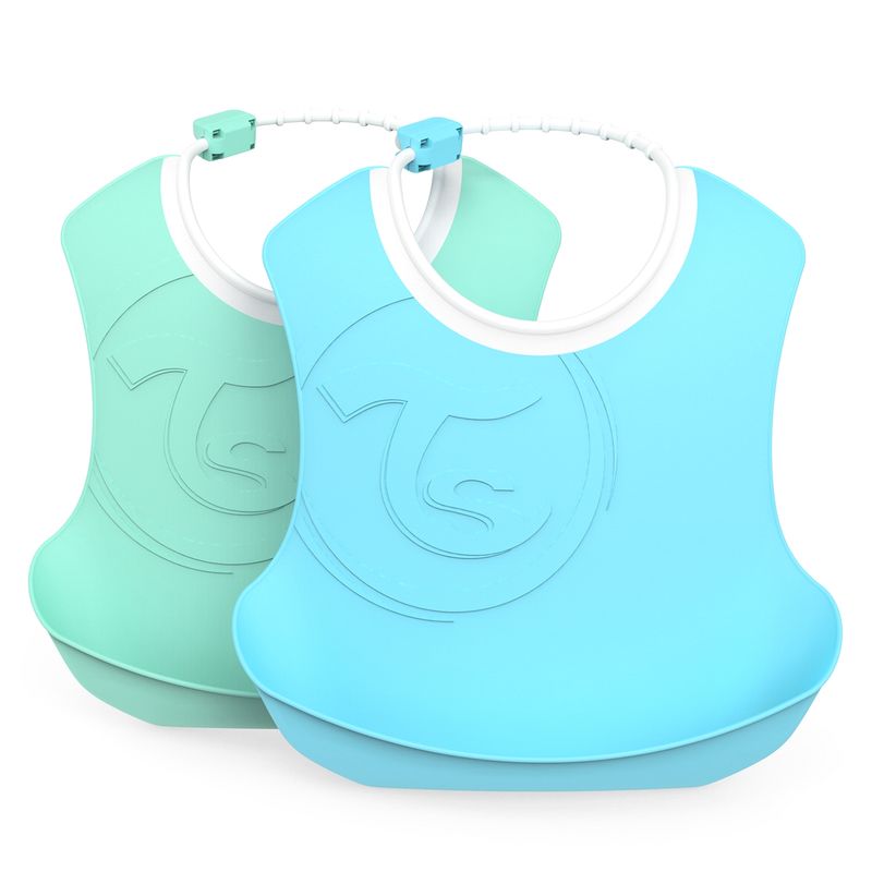 TWISTSHAKE - Baberos 4+M 2 Uns Azul / Verde Twistshake
