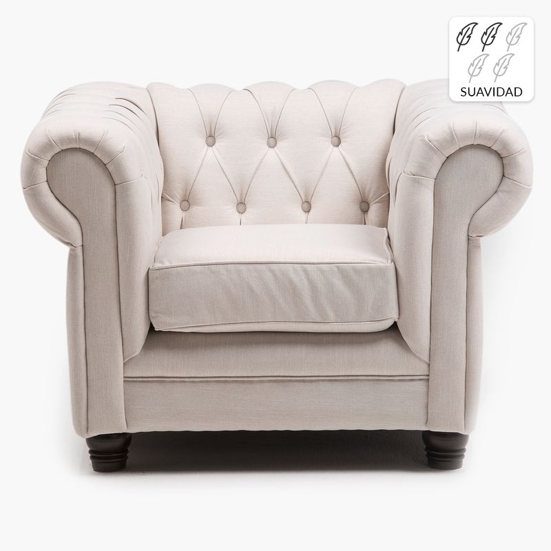 BARRA DESIGN - Sillón 1 Cuerpo Capitone New Lino Barra Design