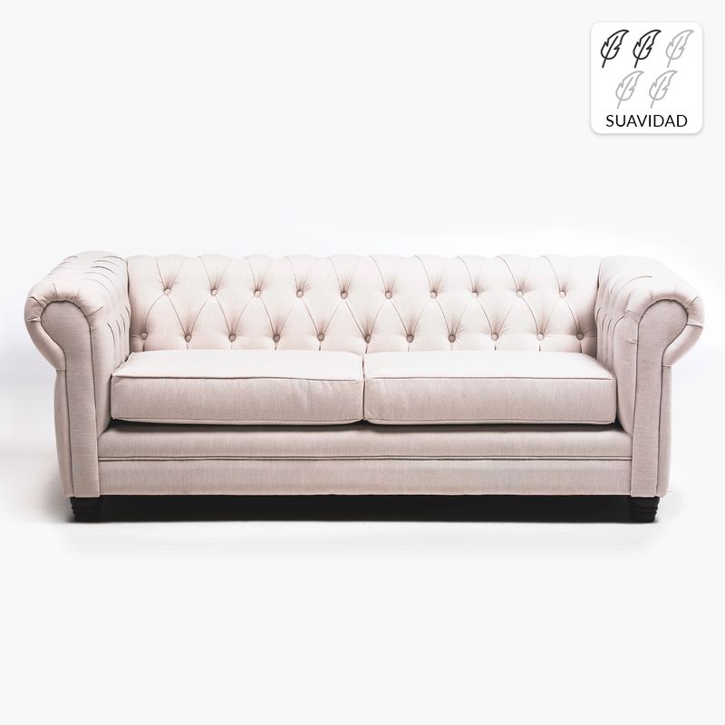 BARRA DESIGN - Sofá 3 Cuerpos Lino New Capitone Barra Design