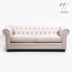 BARRA DESIGN - Sofá 3 Cuerpos Lino New Capitone