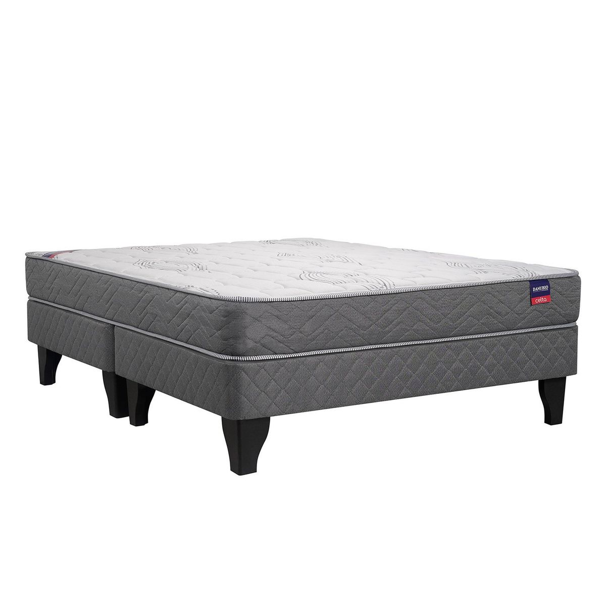 CELTA - Cama Europea Danubio 2 Plazas X 1.90Mt Base Dividida Celta