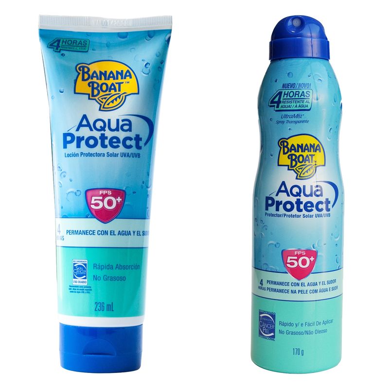 BANANA BOAT - Pack Aqua Protect Spray 170 gr + Locion 236 ml SPF50 Banana Boat