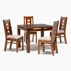 DAGON - Juego De Comedor Cuadrado 4 Sillas Roma Beige