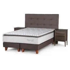 ROSEN - Cama Europea 2 Plazas Nest + Muebles Issey Vison