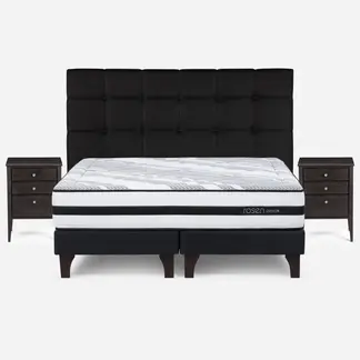 ROSEN - Cama Europea Driven King + Muebles Issey