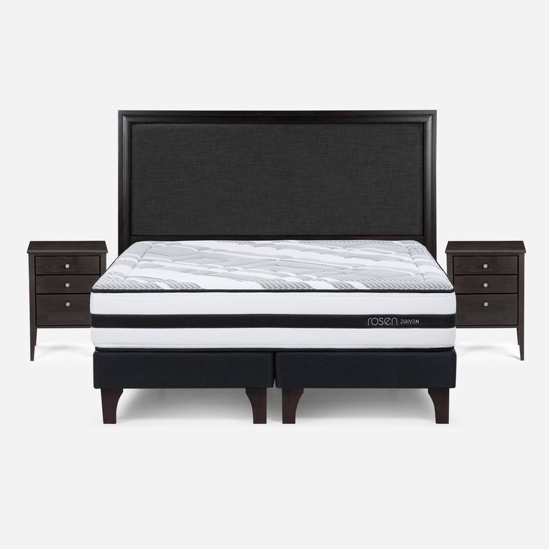 ROSEN - Cama Europea Driven 2 Plazas Base Dividida 150 X 200 Cm + Muebles Nolita Rosen