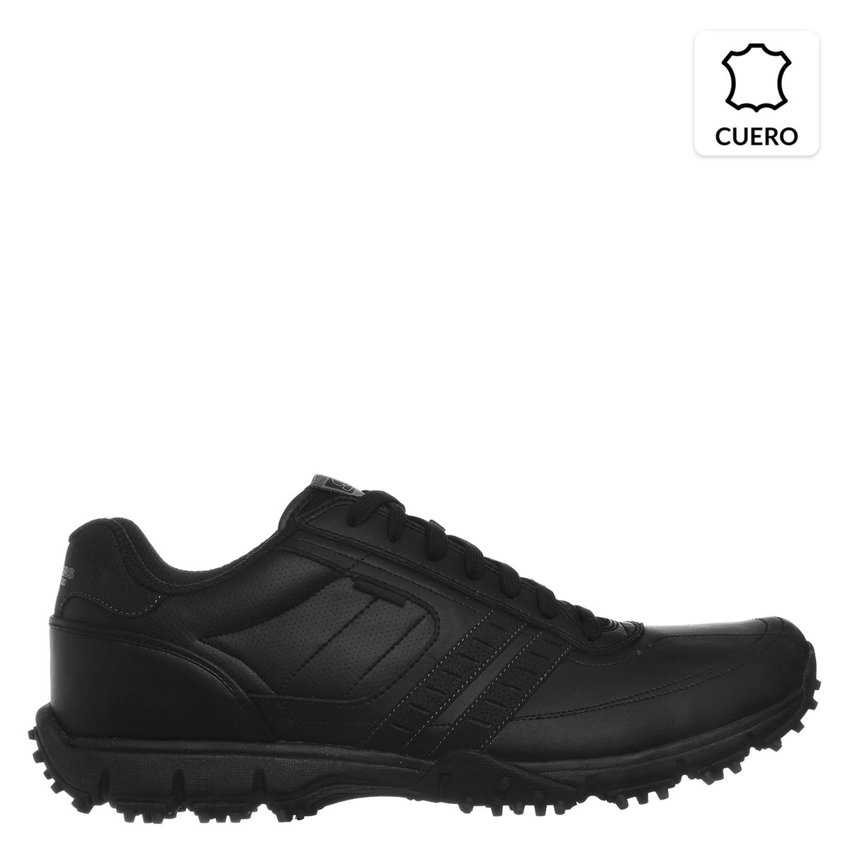 SKECHERS - Calzado Escolar Hombre Cuero Negro