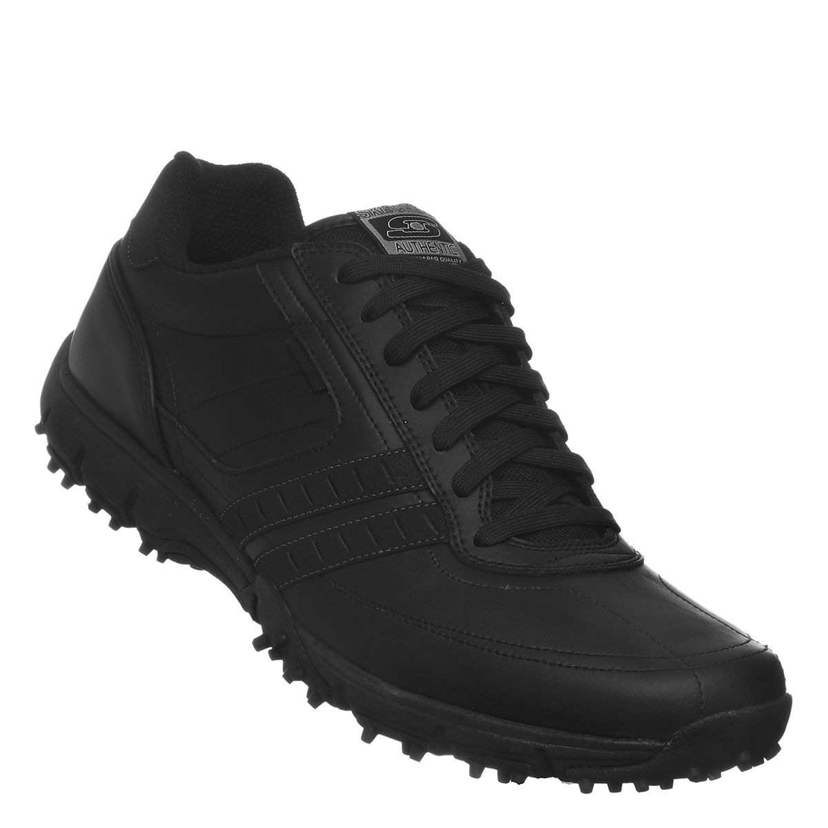 SKECHERS - Calzado Escolar Hombre Cuero Negro