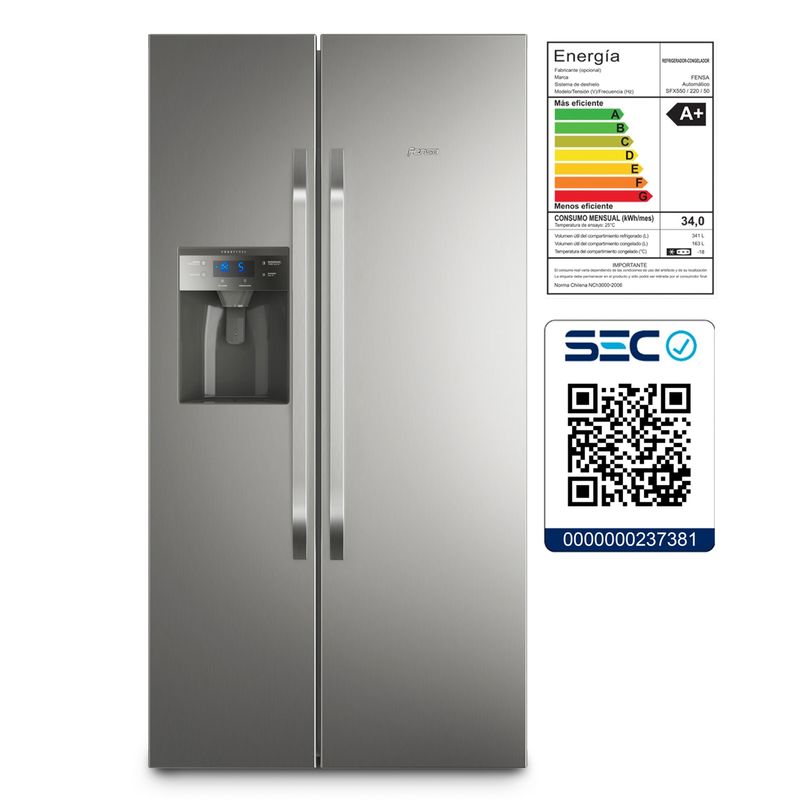 FENSA - Refrigerador Side by Side 504 Litros No Frost SFX550 Fensa