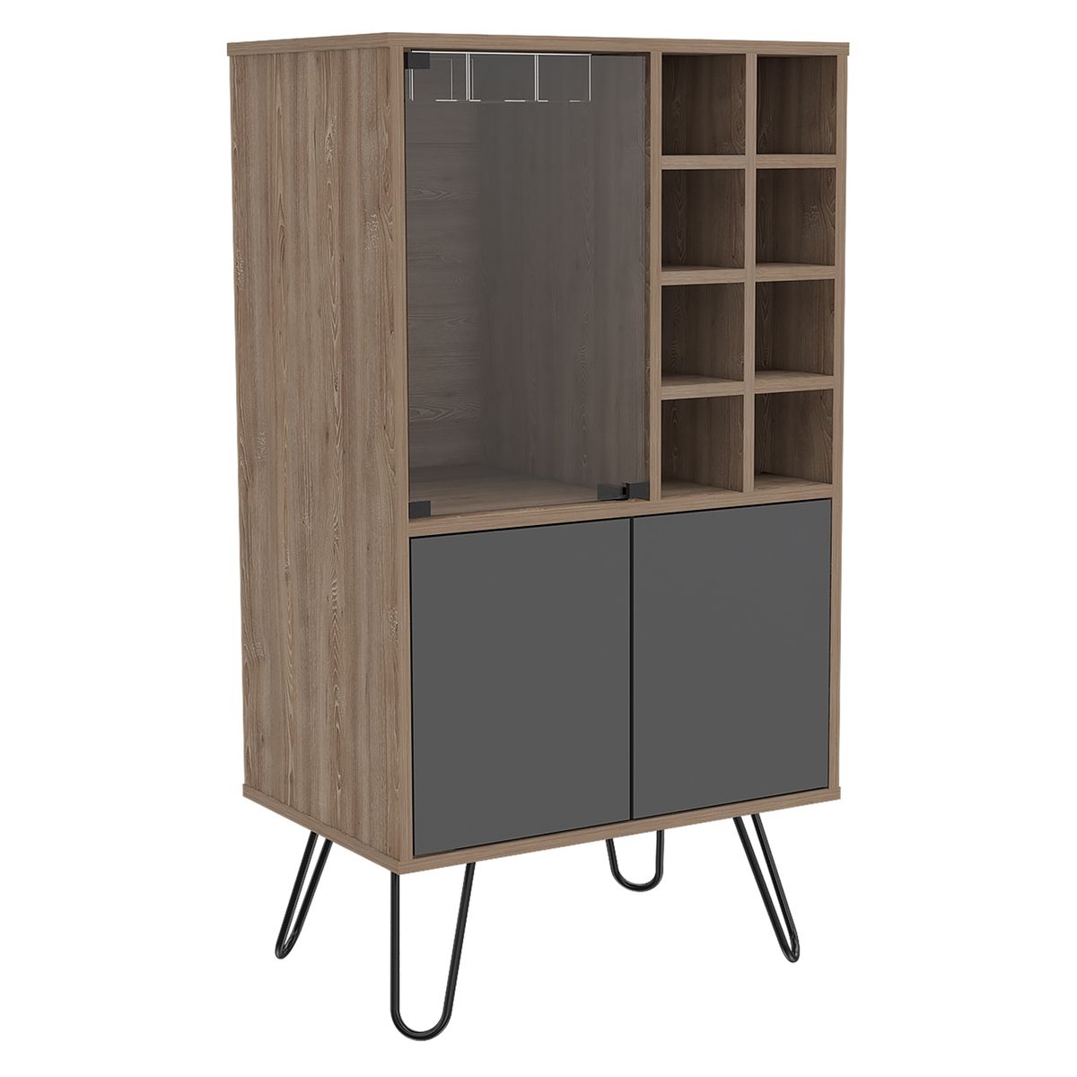 TUHOME - Bar Vassel Miel/Plomo 2 Puertas Tuhome