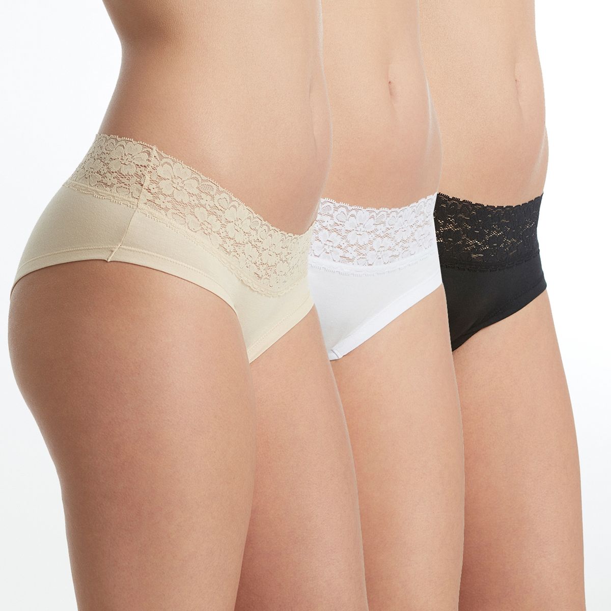 FLORES - Pack 3 Calzones Bikini Algodón Mujer Flores