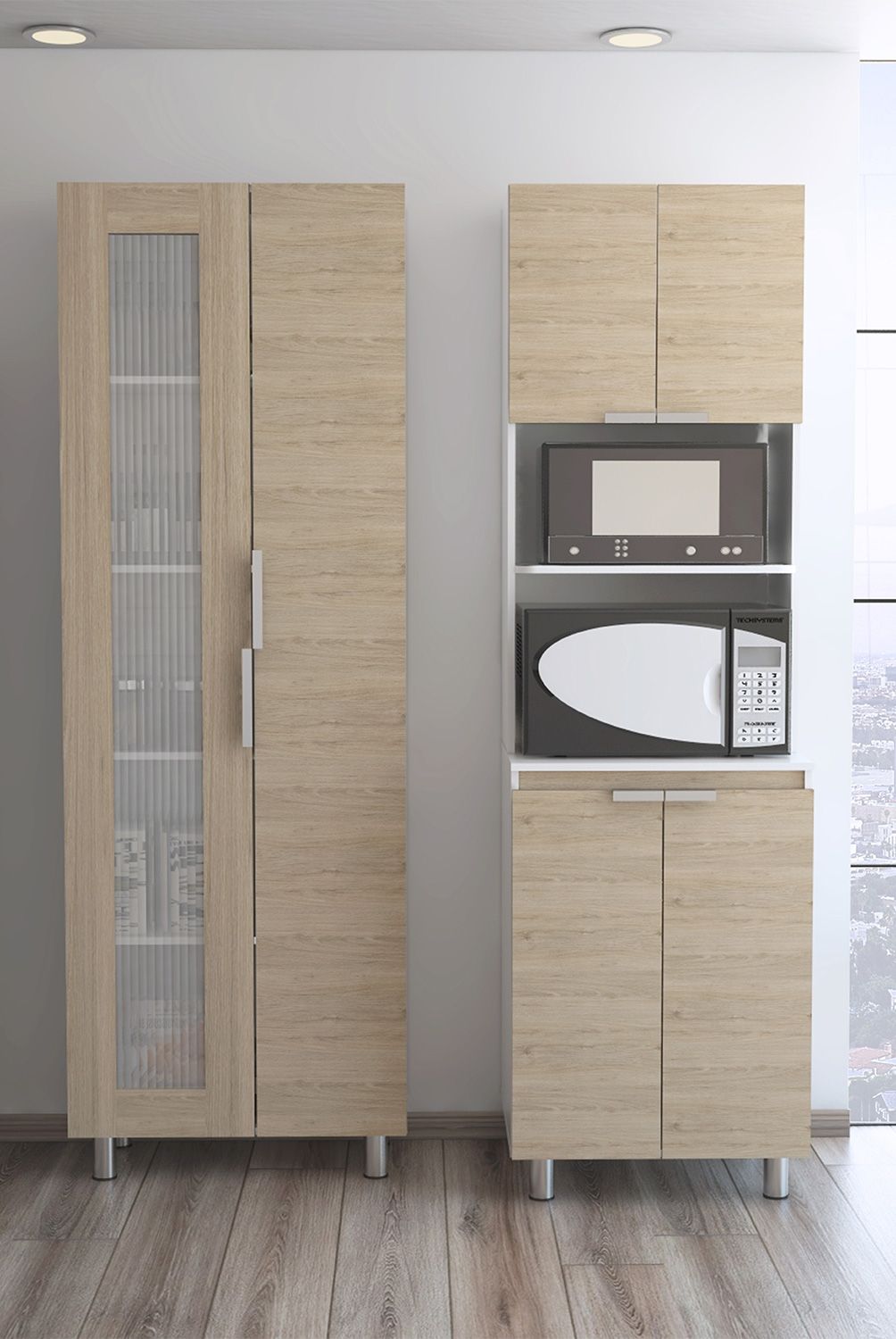 TUHOME - Combo Mueble de Cocina Fendi Rovere/Blanco Tuhome