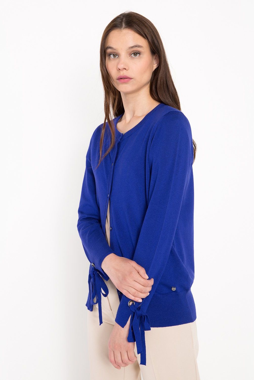 LORENZO DI PONTTI - Mk Cardigan M.Larga Liso Con Boton Y Ojetillos