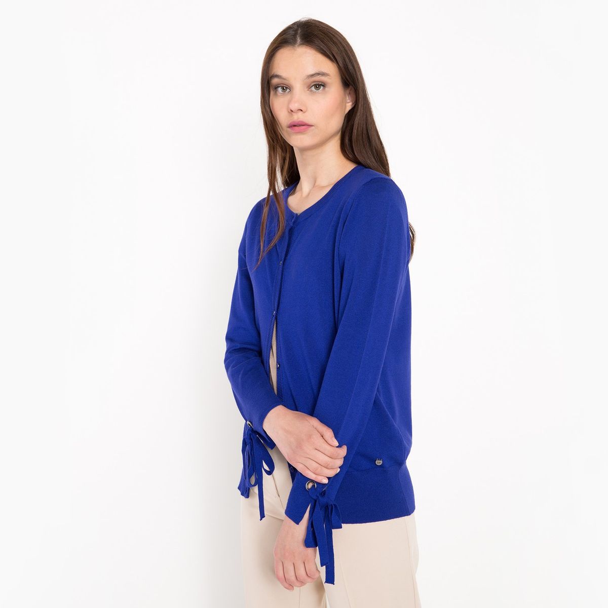 LORENZO DI PONTTI - Mk Cardigan M.Larga Liso Con Boton Y Ojetillos