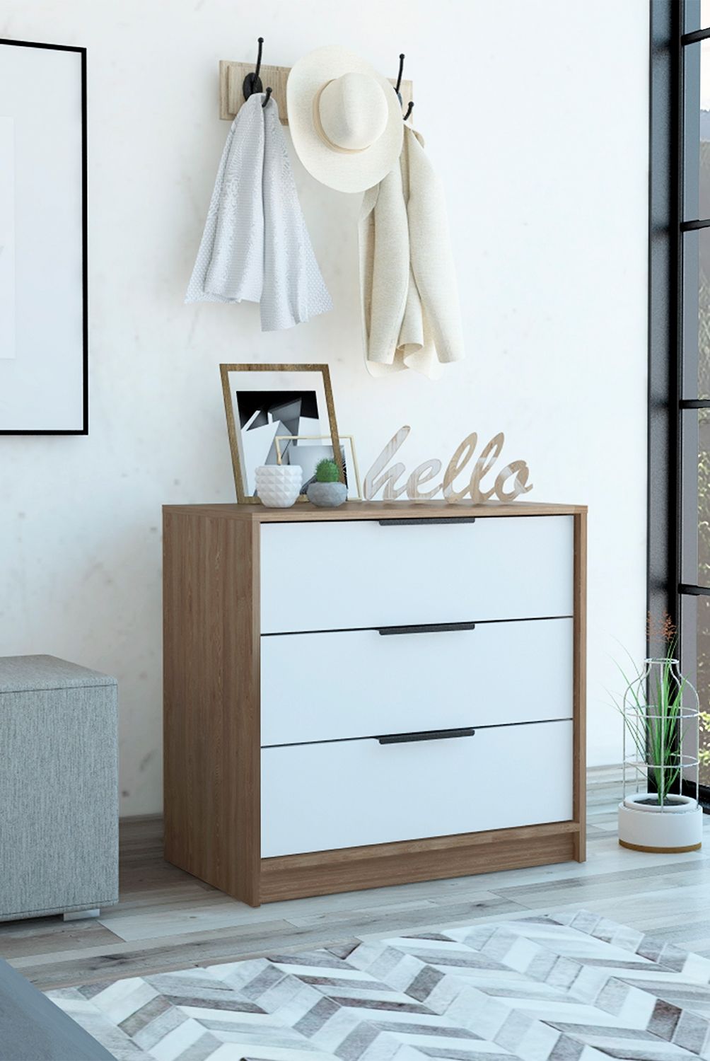 TUHOME - Cómoda Kaia 3 Cajones Tuhome