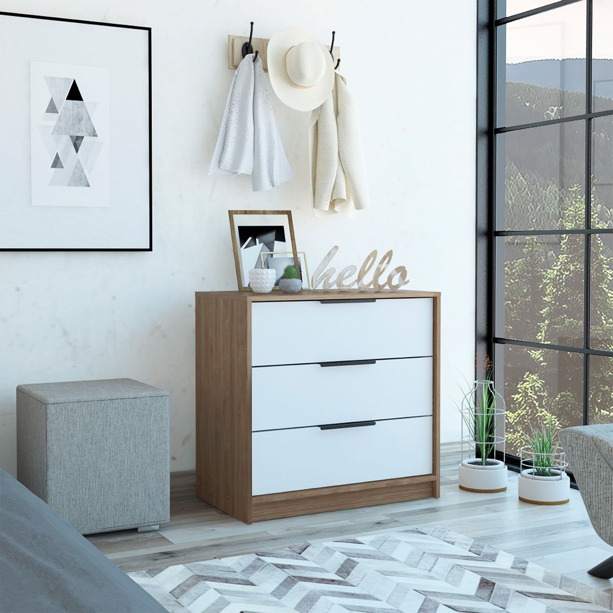 TUHOME - Cómoda Kaia 3 Cajones Tuhome