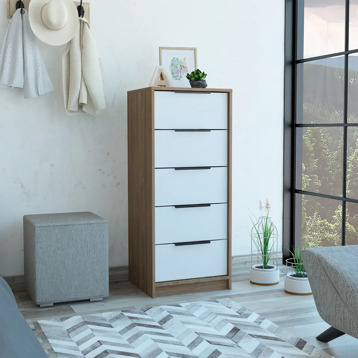 TUHOME - Cómoda Kaia 5 Cajones Tuhome