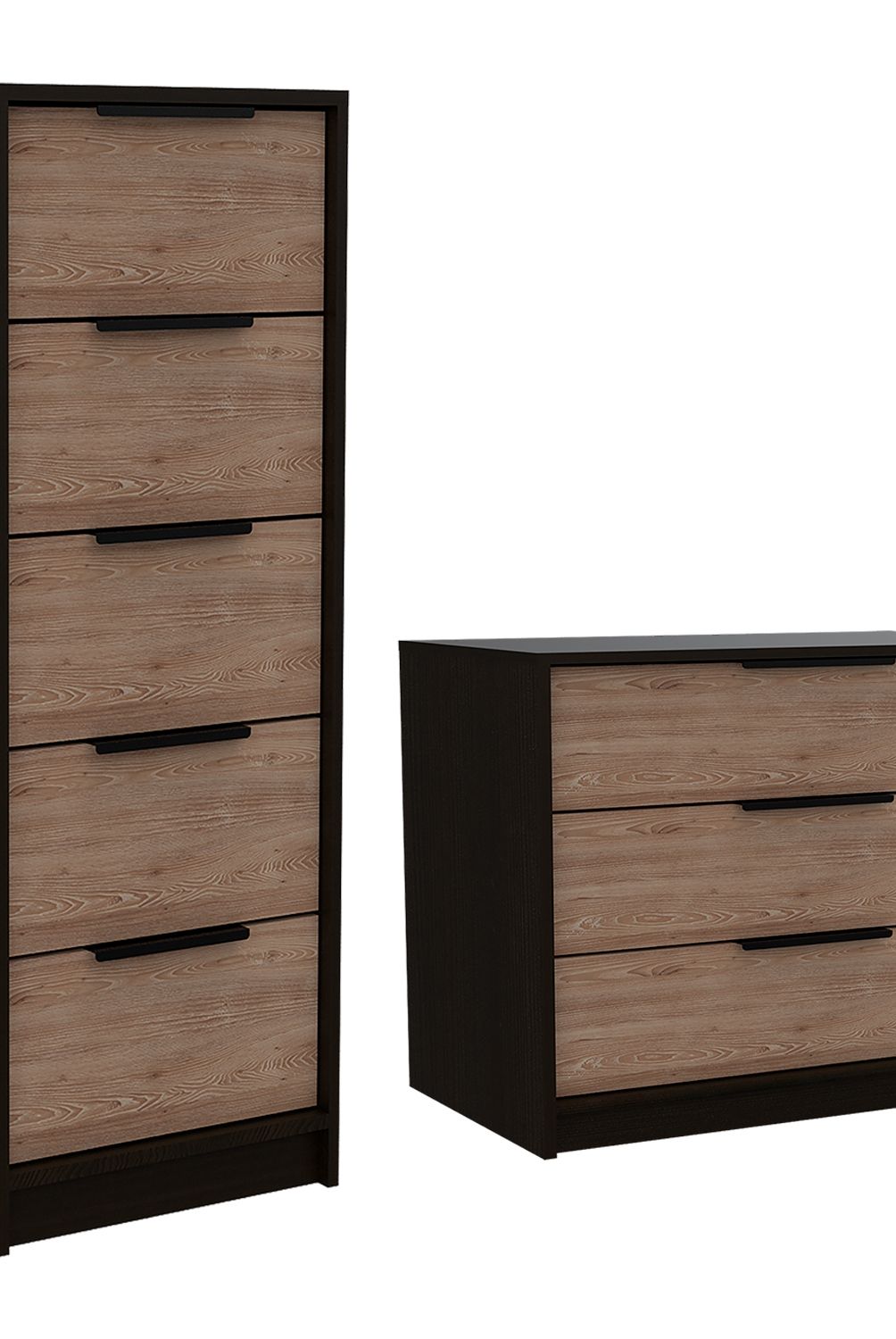 TUHOME - Cómoda Kaia 5 Cajones + Cómoda 3 Cajones Tuhome