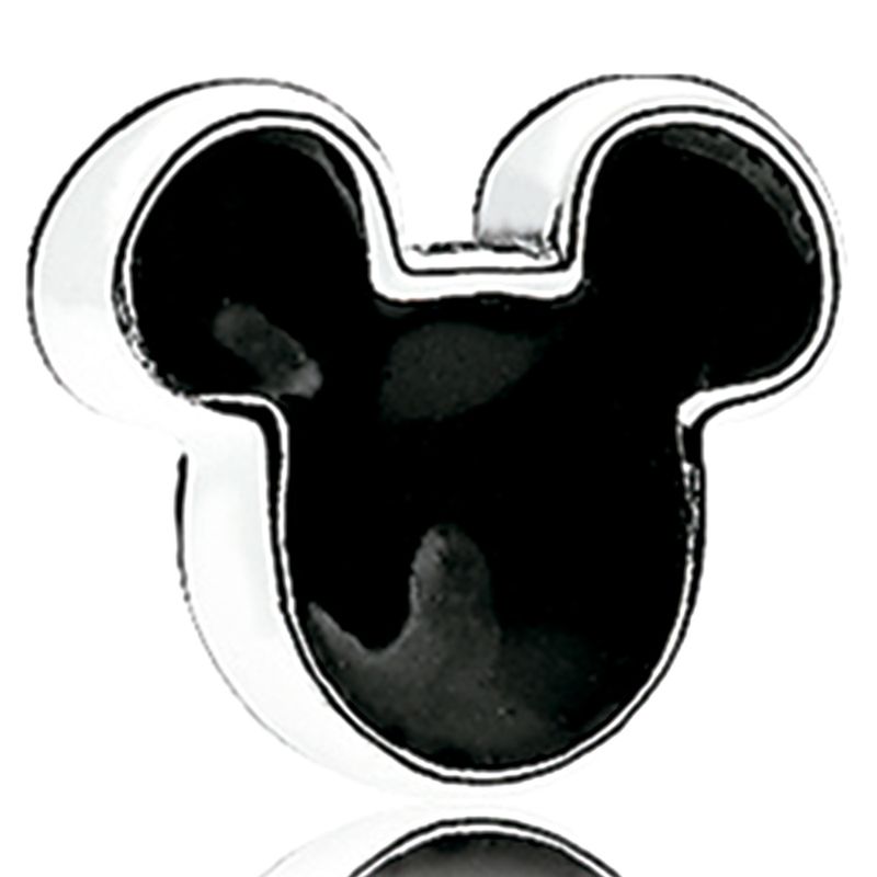 PANDORA - Petite en Plata Disney Icono de Mickey Esmalte Negro