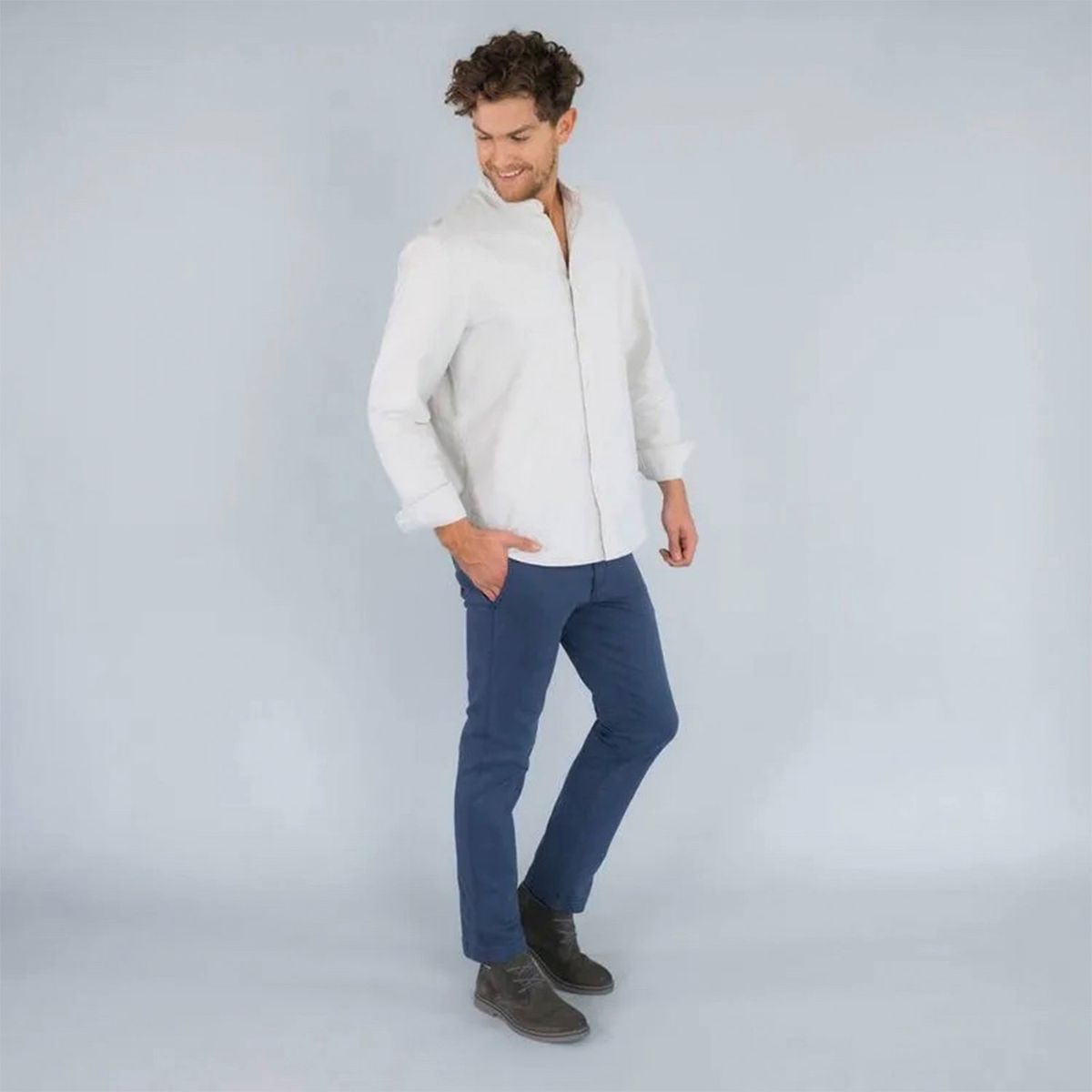 HUSH PUPPIES - Botín Hombre Cuero Gris Hush Puppies