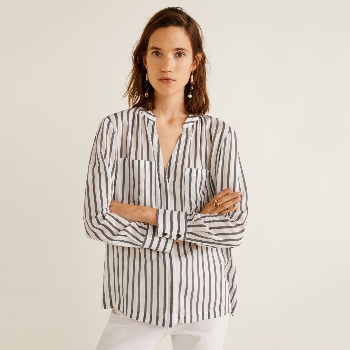 MANGO - Camisa bolsillos