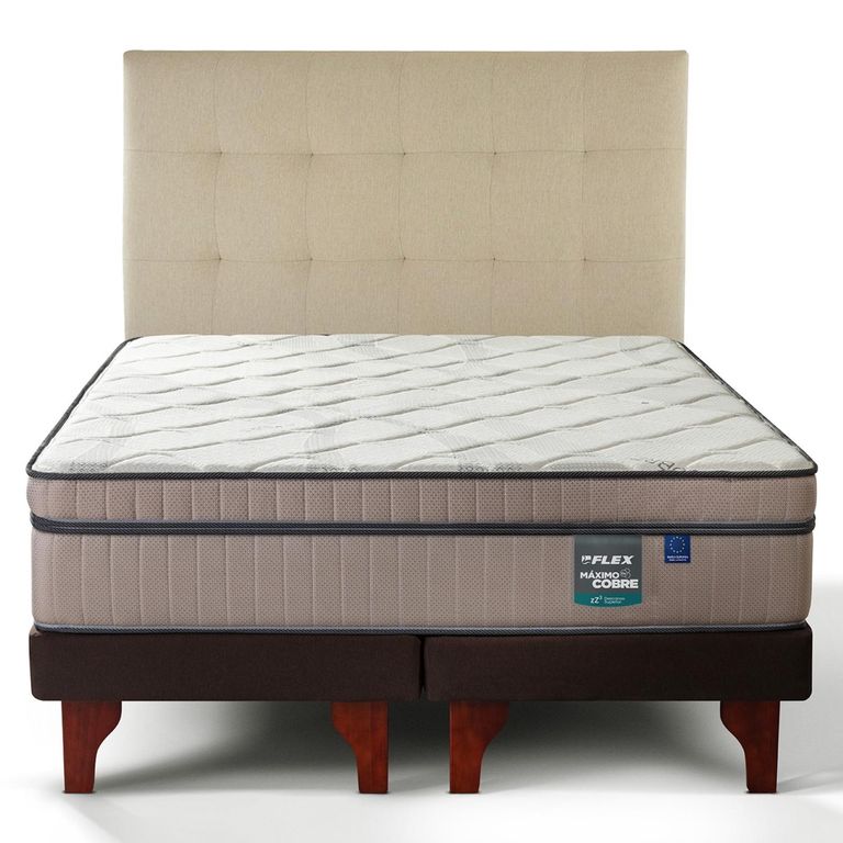 Cama Maximo Cobre Súper King Bd 200 X 200 Cm + Respaldo Design