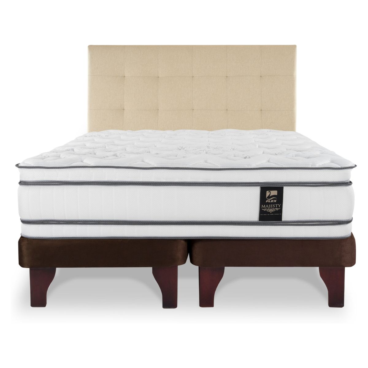 FLEX - Cama Europea Majesty Súper King BD 200 x 200 cm + Respaldo design Flex