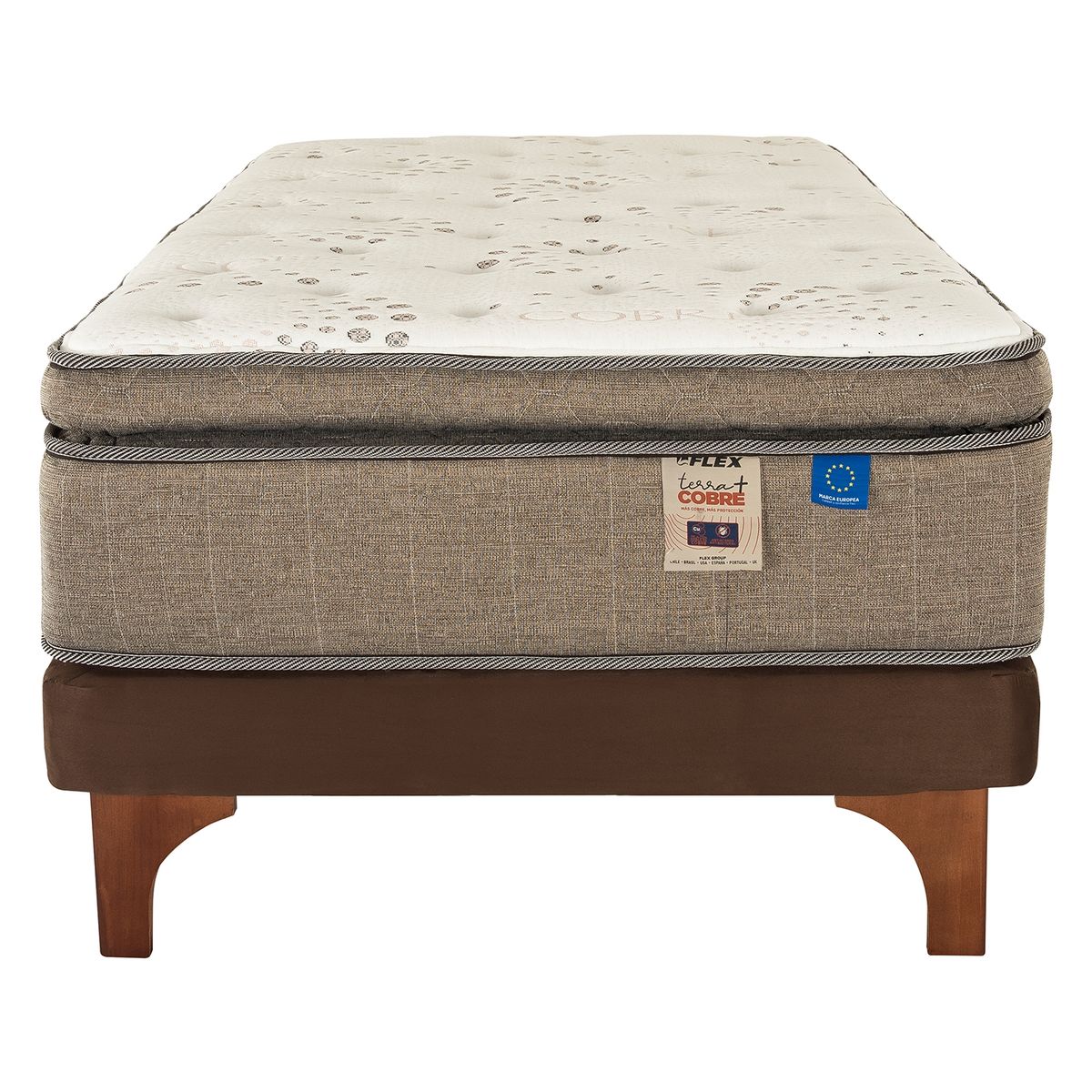 FLEX - Cama Europea Terra Cobre 1.5 Plazas X 2.00 Flex