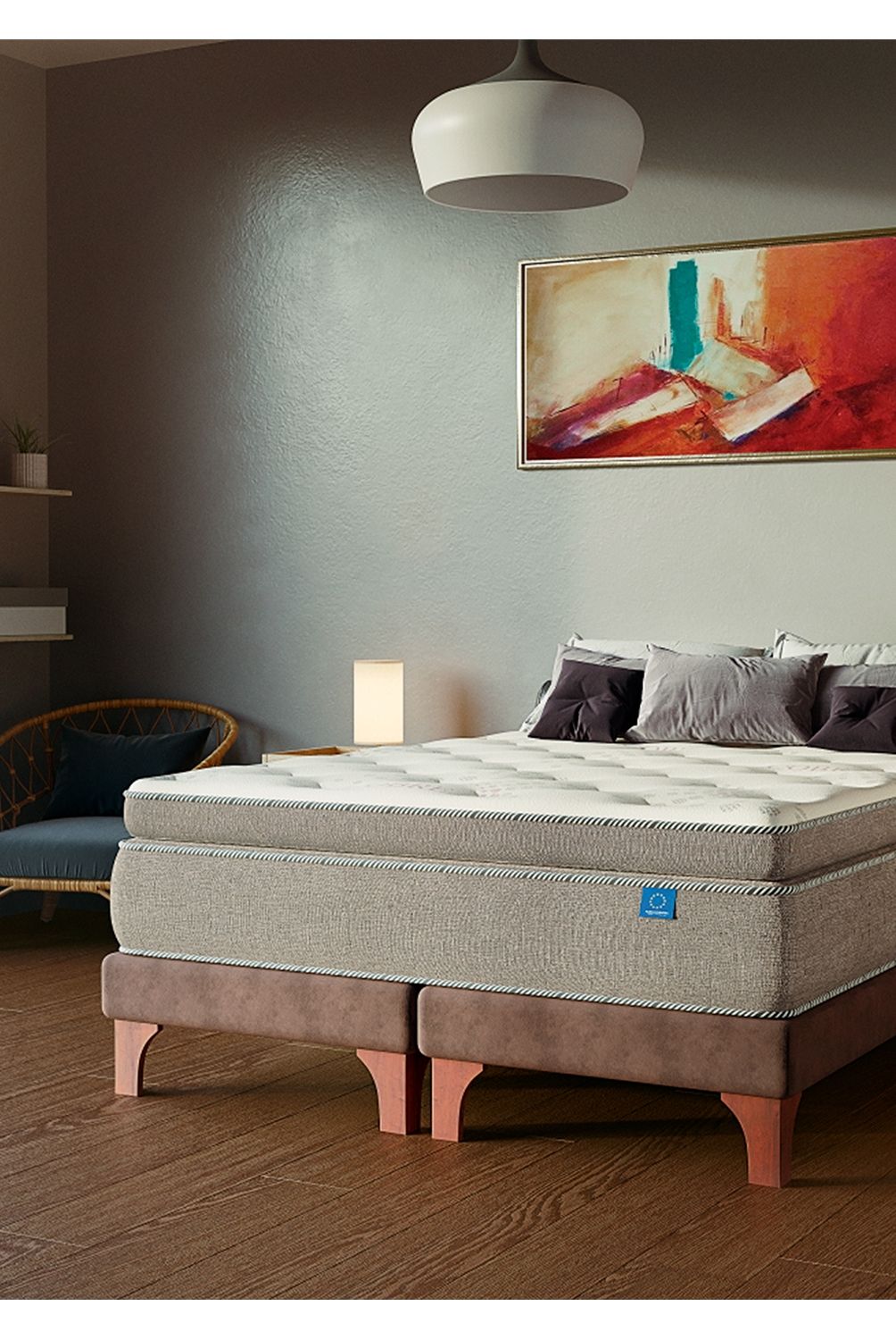 FLEX - Cama Europea Terra Cobre 2 Plazas X 2.00 Base Dividida Flex