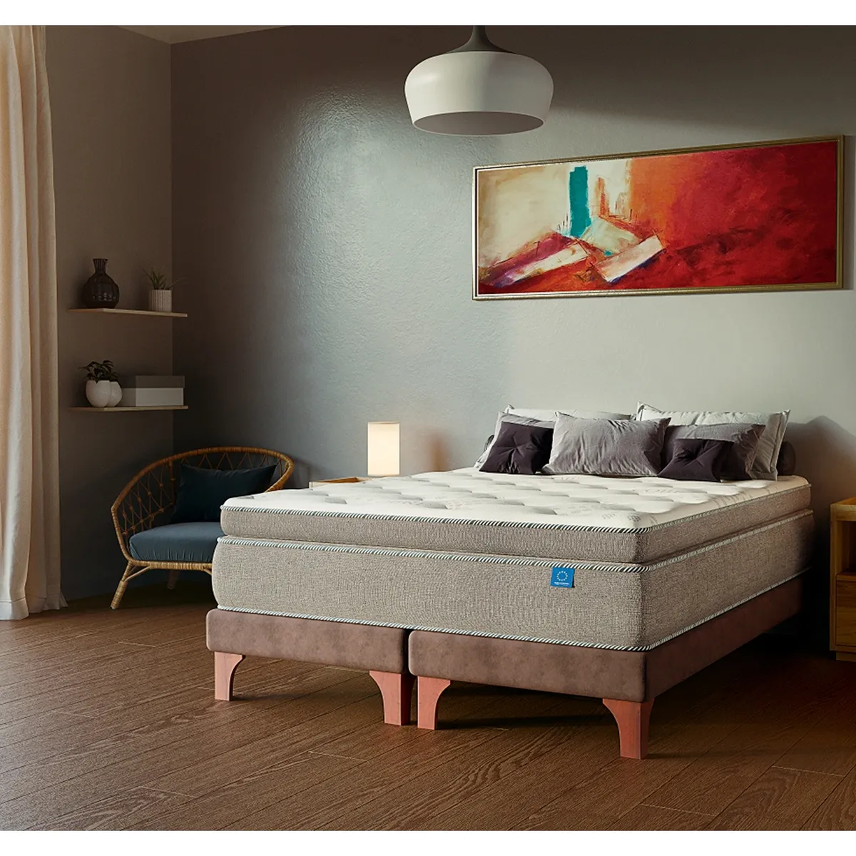 FLEX - Cama Europea Terra Cobre King X 2.00 Base Dividida Flex