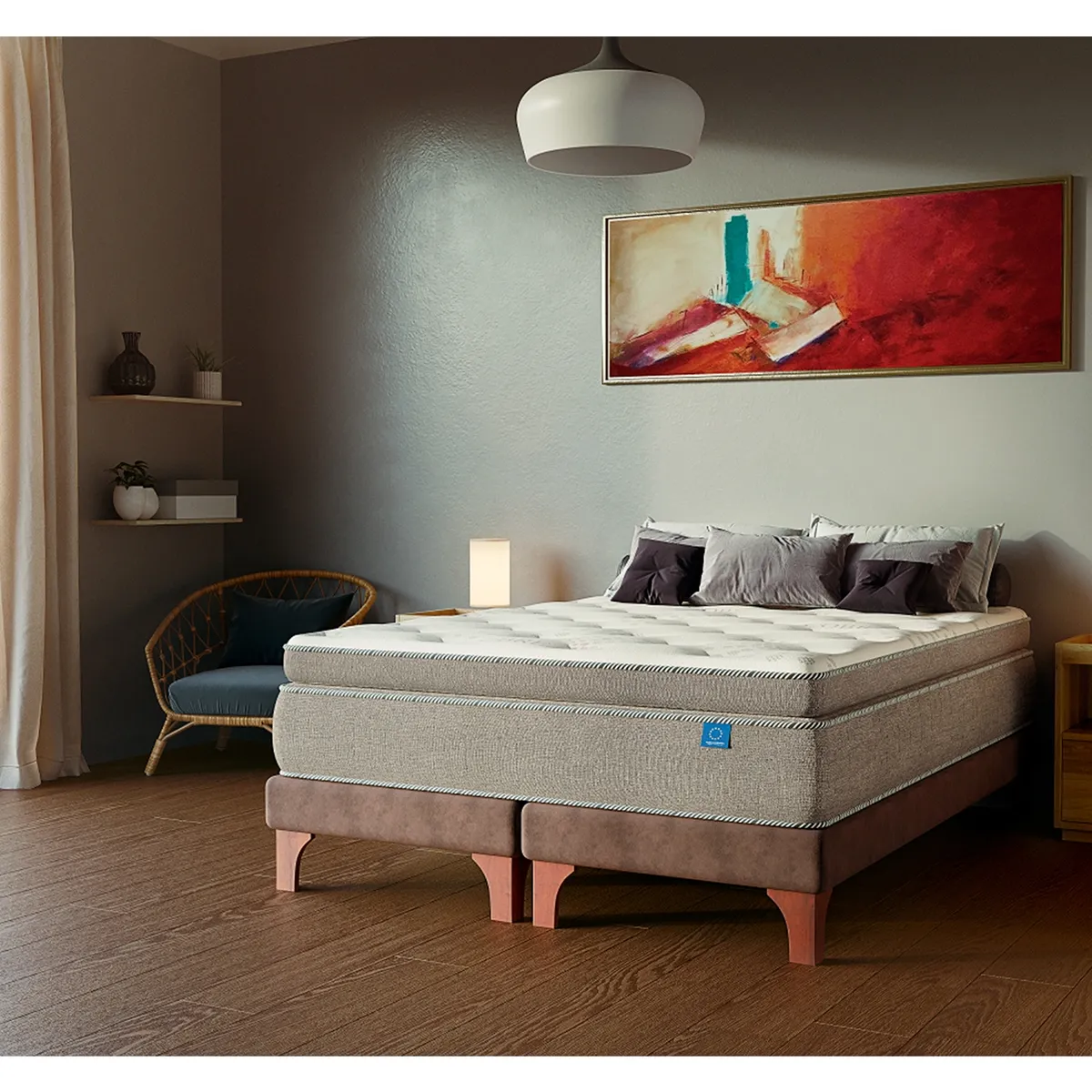 FLEX - Cama Europea Terra Cobre Super King X 2.00 Base Dividida Flex