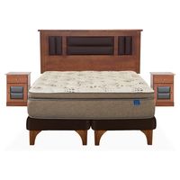 Cama Europea Terra Cobre King + Respaldo + 2 Veladores