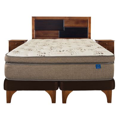 Imagen 2 del producto Cama Europea Terra Cobre 2 Plazas + Respaldo + 2 Veladores