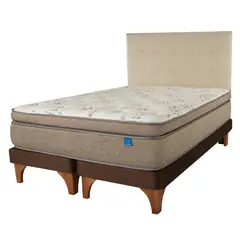 FLEX - Cama Europea Terra Cobre 2 Plazas + Respaldo Design