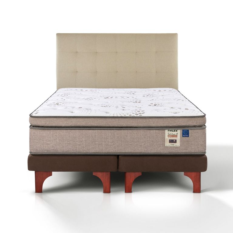 Cama Europea Terra Cobre King + Respaldo